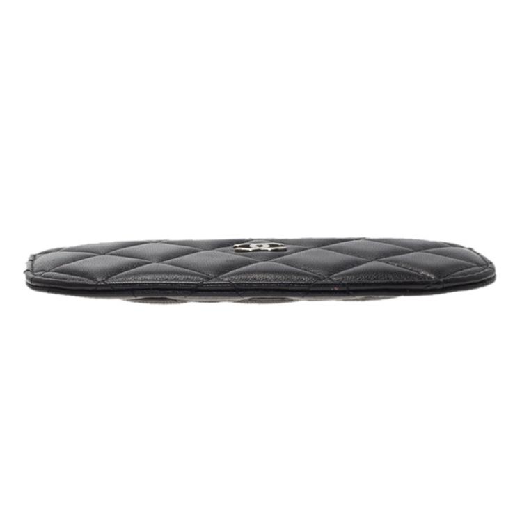 Pre Owned Chanel Black Quilted Leather CC Classic Card Holder