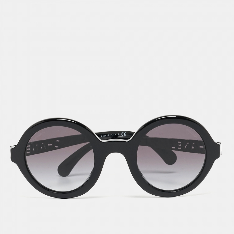 Chanel round black top sunglasses