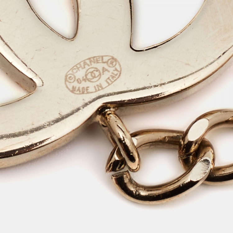 Pre Owned Chanel CC Enamel Gold Tone Chain Belt