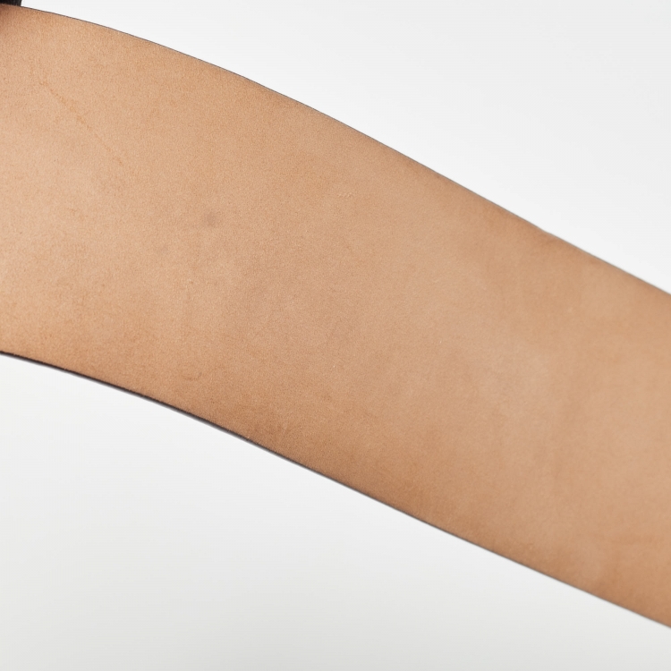 Pre Owned Chanel Black Leather CC Oval Wide Belt 95CM