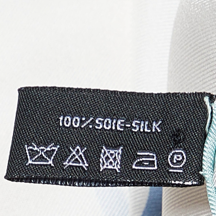 Pre Owned Chanel Cream CC Logo Print Silk Square Scarf