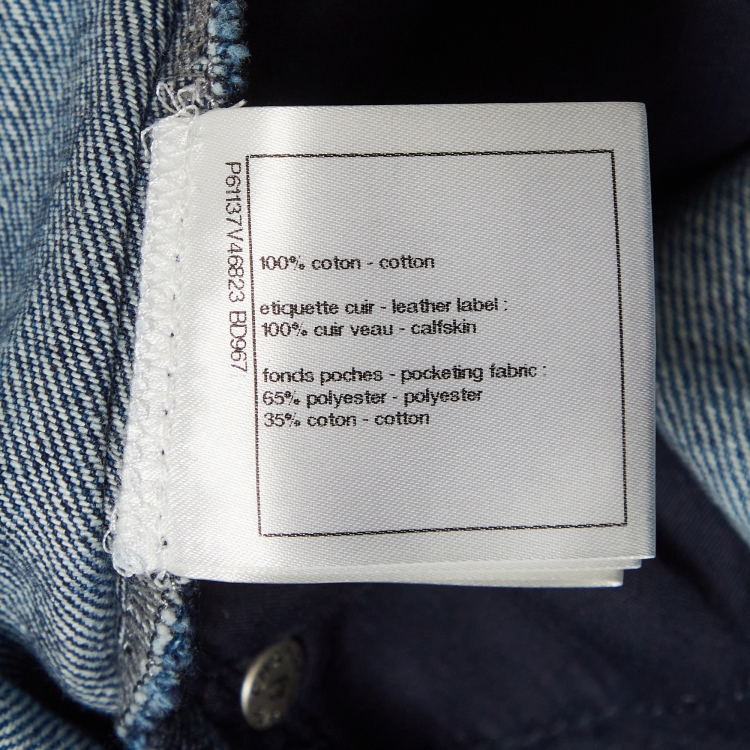 Pre Owned Chanel Blue Denim Wide-Leg Jeans M Waist 28"