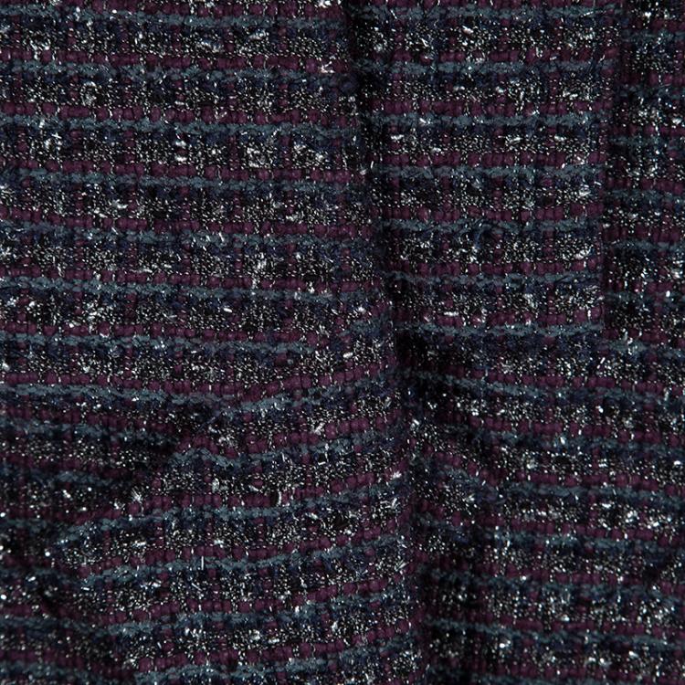 Pre Owned Chanel Multicolor Lurex Tweed Notched Collar Blazer XL