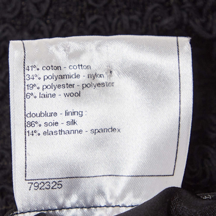 Pre Owned Chanel Black Tweed  Gripoix Button Detail Jackets L