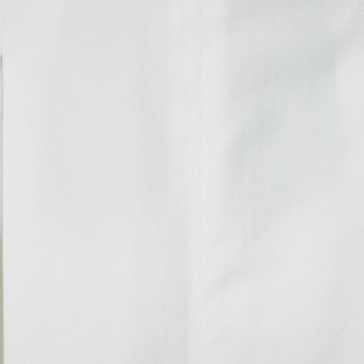 مملوكة مسبقًا Chanel Off White Cotton Pleated Skirt L