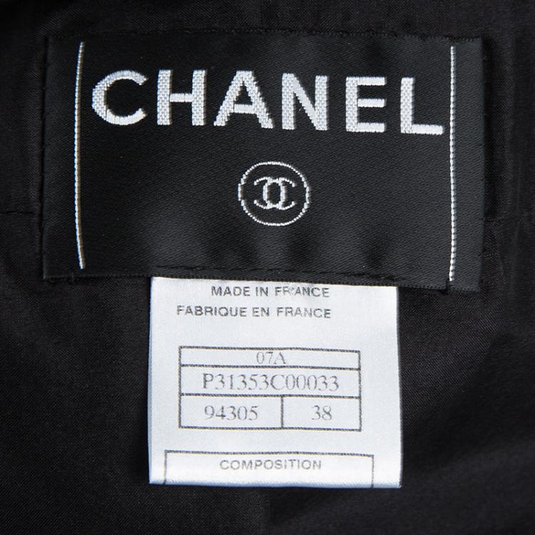 Pre Owned Chanel Black Lamb Leather Jacket M