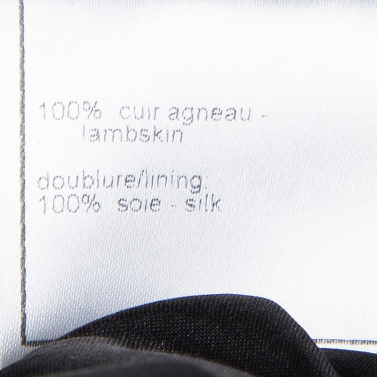 Pre Owned Chanel Black Lamb Leather Jacket M