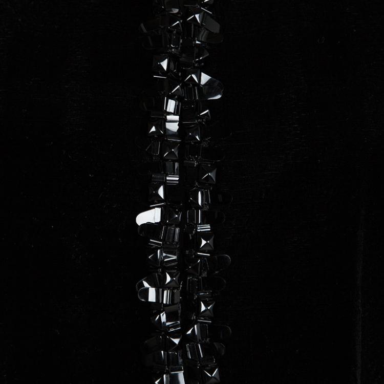 Pre Owned Chanel Black Velvet Trim Embellished Boucle Jacket XXL