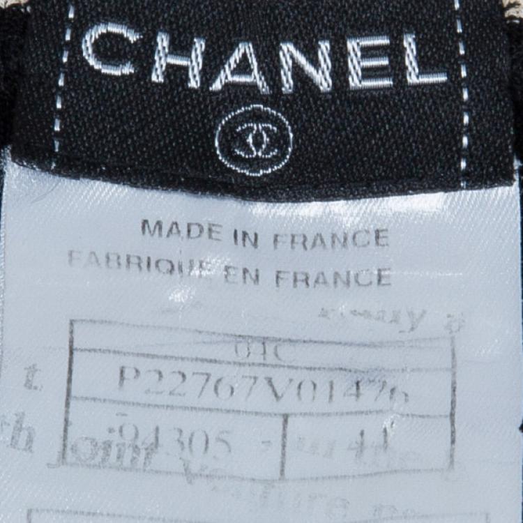 Pre Owned Chanel Block Color Ribbed Sleeveless Top L