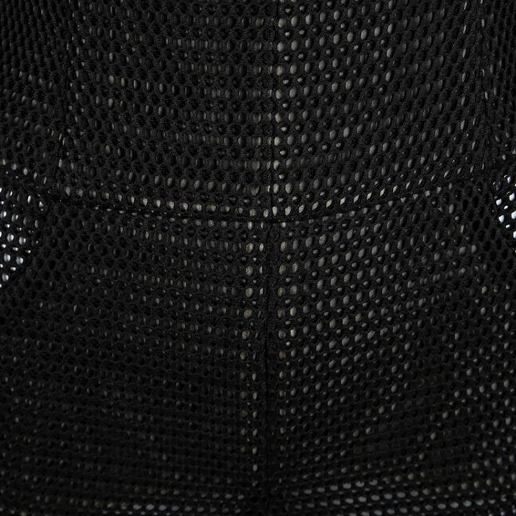 Pre Owned Chanel Black Perforated High Waist Trousers M