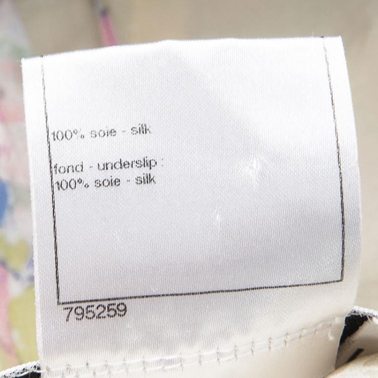 Pre Owned Chanel Multicolor Polka Dot Printed Silk Tiered Sleeveless Dress M