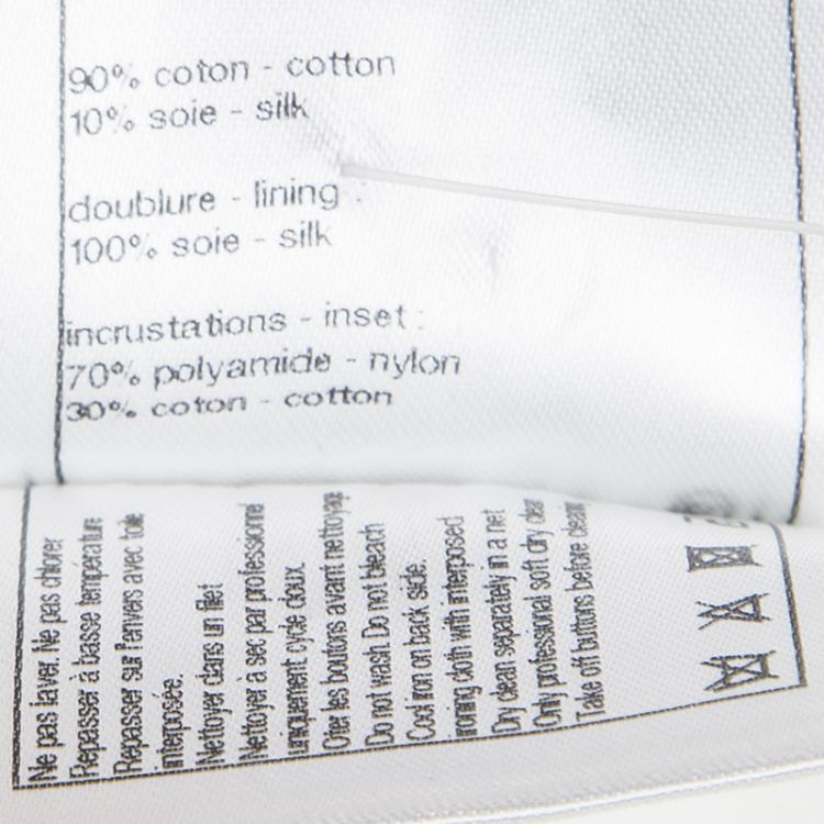 Pre Owned Chanel Off White High Waist Textured Shorts M