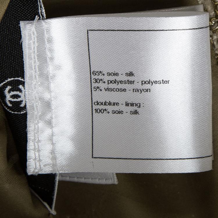 Pre Owned Chanel Beige Lurex Knit Textured Blazer S