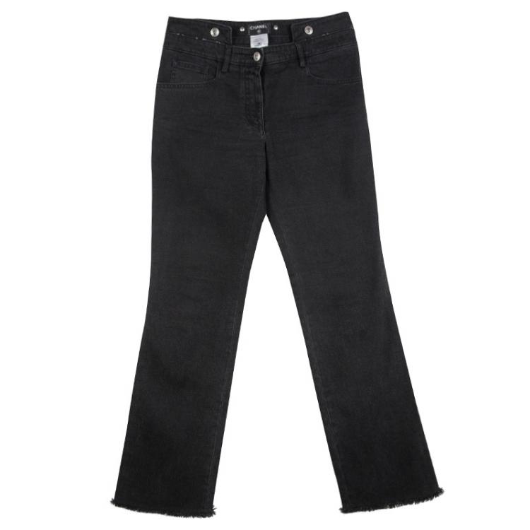 Trousers Chanel Grey size 38 FR in Denim - Jeans - 27826468