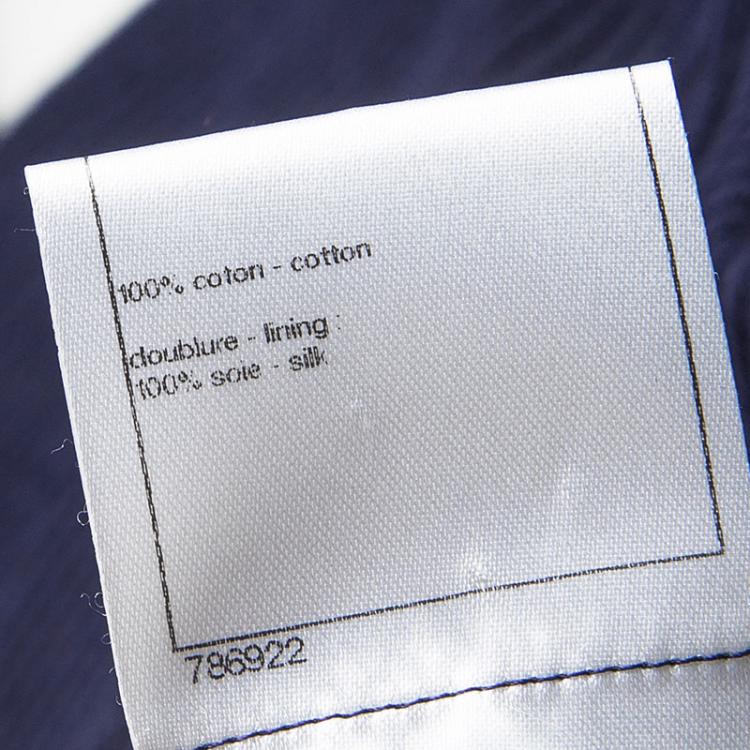 مملوكة مسبقًا Chanel Navy Blue Textured Pearl Embellished Sleeveless Dress S