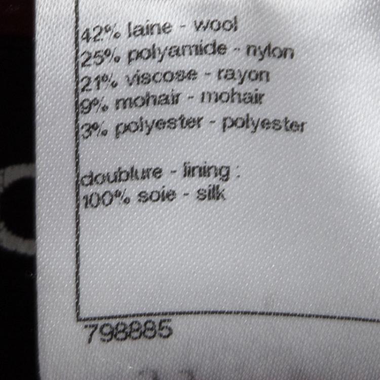 Pre Owned Chanel Red Lurex Knit Contrast Trim Detail Button Front Jacket M