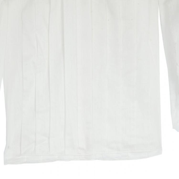 Pre Owned Chanel White Long Sleeve Shirt S