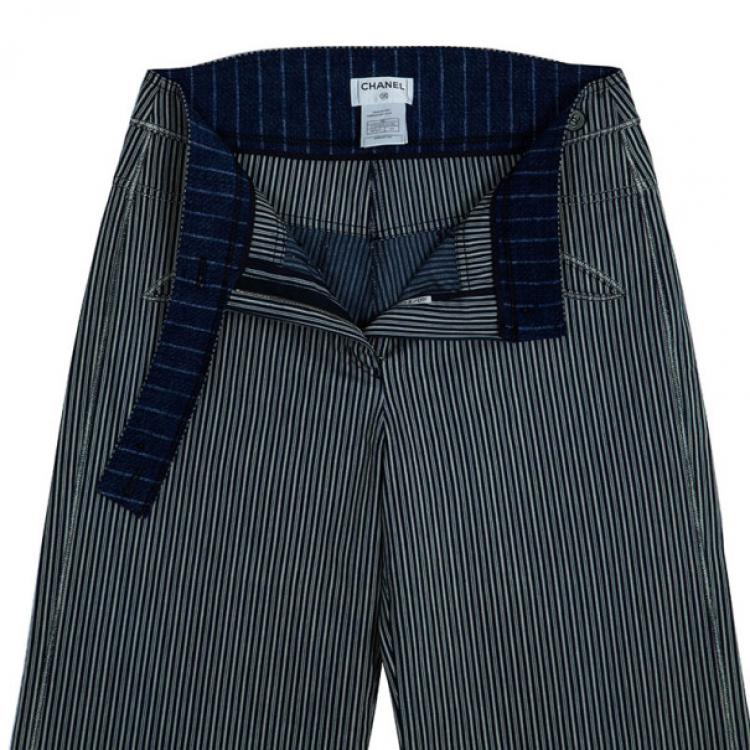 Pre Owned Chanel Pinstripe Trousers L