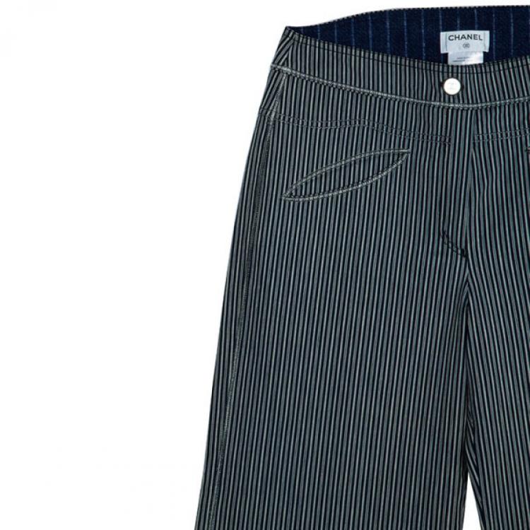 Pre Owned Chanel Pinstripe Trousers L