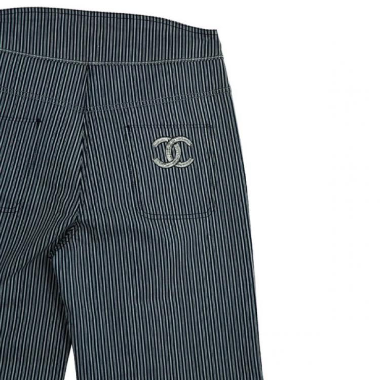 Pre Owned Chanel Pinstripe Trousers L