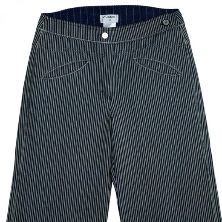Pre Owned Chanel Pinstripe Trousers L