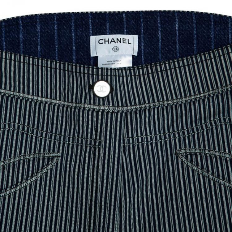 Pre Owned Chanel Pinstripe Trousers L
