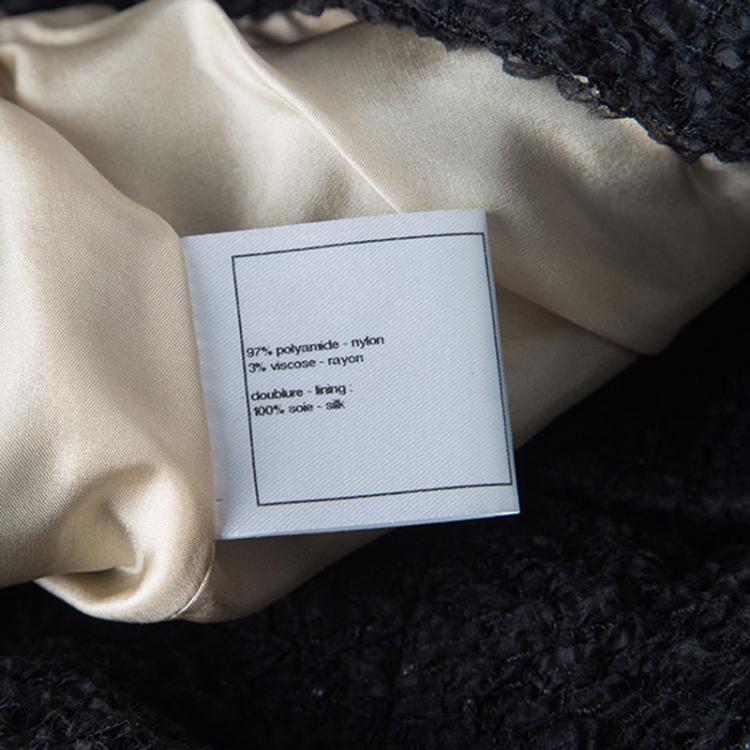 Pre Owned Chanel Black Textured Patch Pocket Detail Pencil Skirt  S