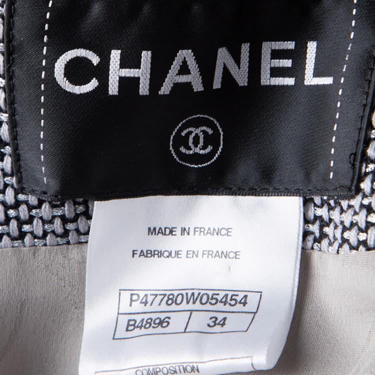 مملوكة مسبقًا Chanel Multicolor Contrast Panel Detail Textured Jacket S