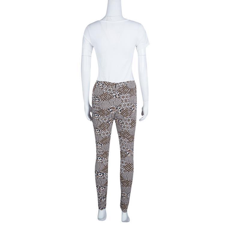 Pre Owned Chanel Multicolor Lurex Jacquard Knit Tapered Pants M