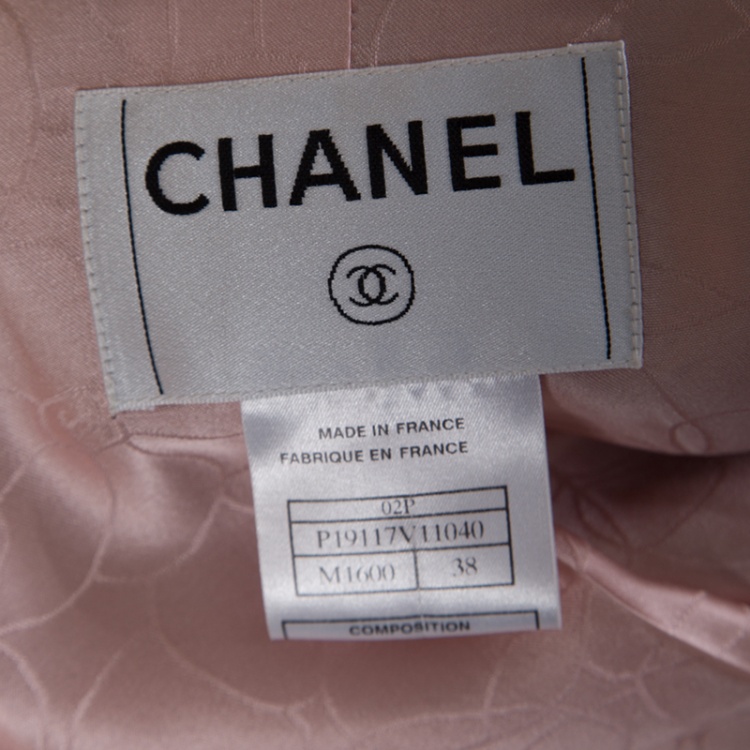 Pre Owned Chanel Vintage Multicolor Textured Contrast Trim Boucle Jacket M