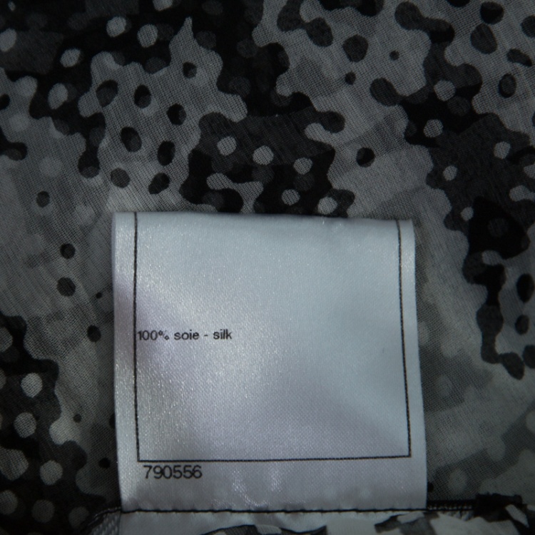 Pre Owned Chanel Monochrome CC Printed Dotted Silk Halter Dress S
