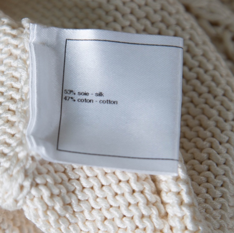 Pre Owned Chanel Cream Crochet Knit Sleeveless Fit and Flare Dress L