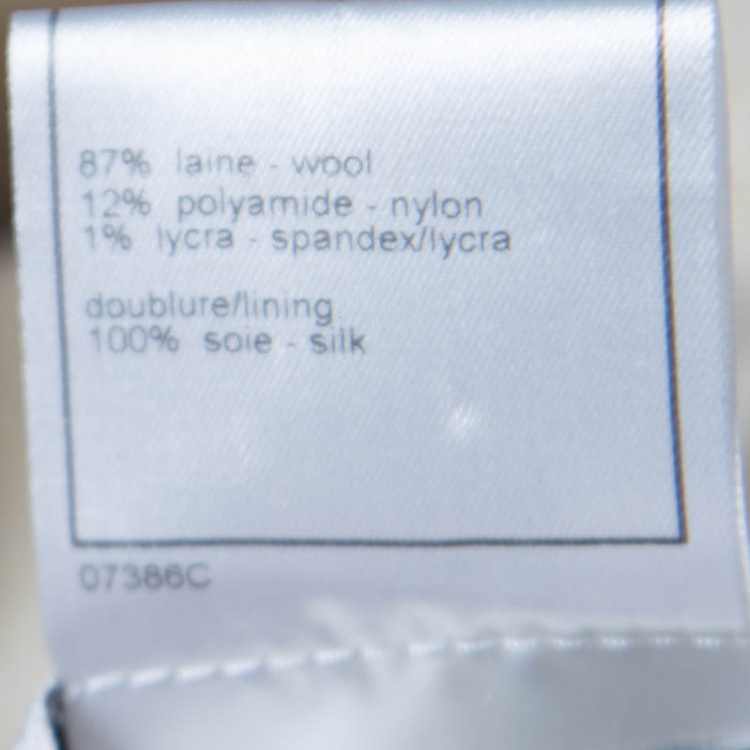 Pre Owned Chanel Vintage Cream Textured Wool Jacket S