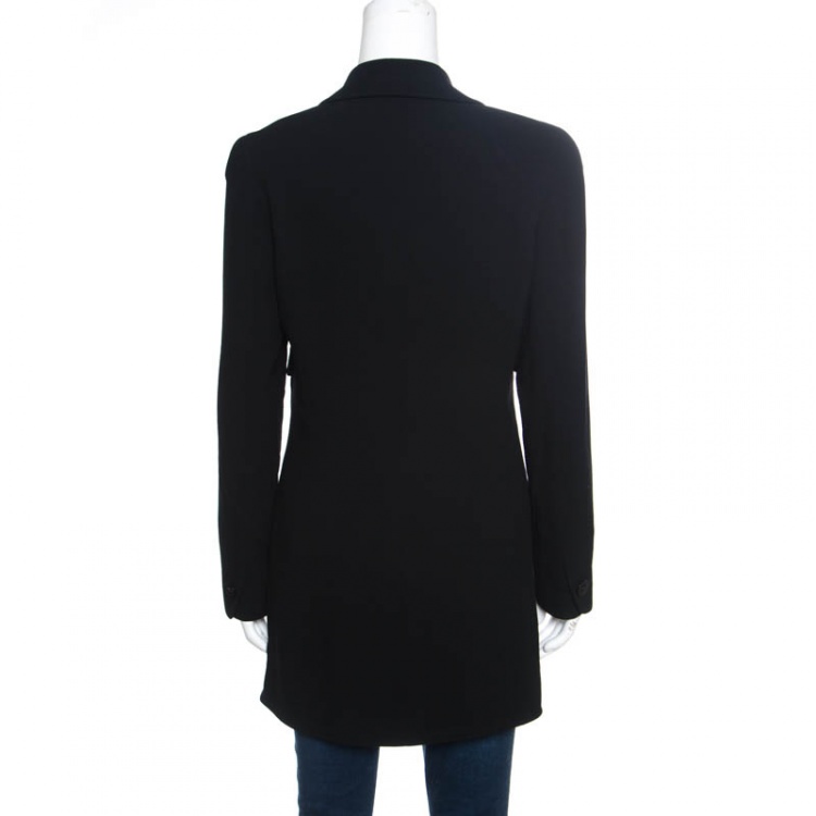 Pre Owned Chanel Vintage Black Wool Coat M