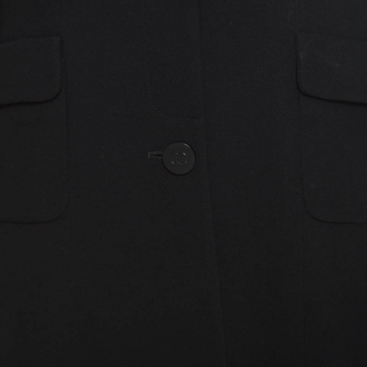Pre Owned Chanel Vintage Black Wool Coat M