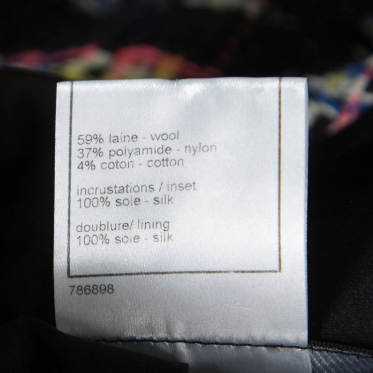 Pre Owned Chanel Multicolor Wool Blend Flounce Sleeve Tweed Blazer S