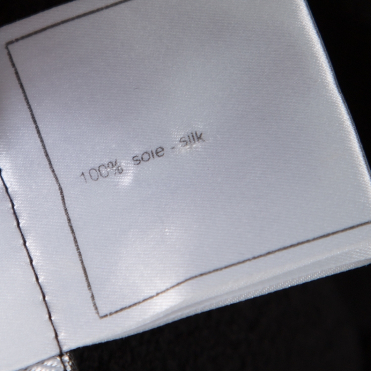 Pre Owned Chanel Vintage Black Textured Silk Crepe Ruched Halter Dress M