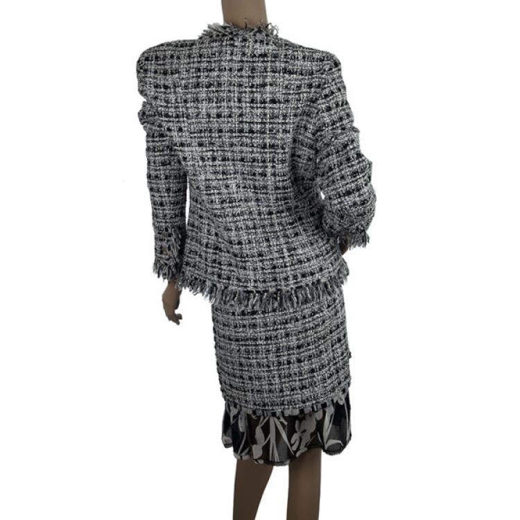 Pre Owned Chanel Tweed Skirt Suit L