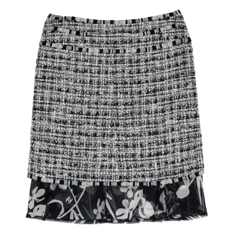 Pre Owned Chanel Tweed Skirt Suit L