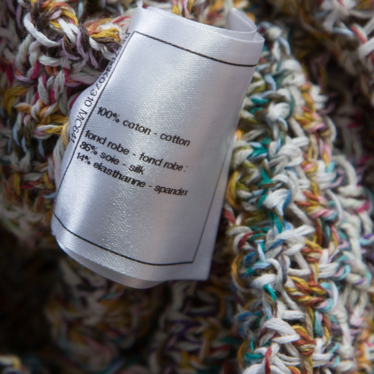 Pre Owned Chanel Multicolor Striped Knit Flared Maxi Dress M 