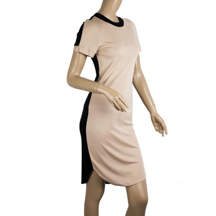 Pre Owned Chanel Monochrome Block Shift Dress S