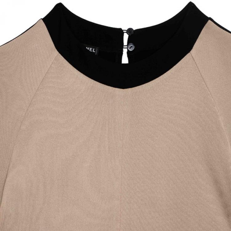 Pre Owned Chanel Monochrome Block Shift Dress S
