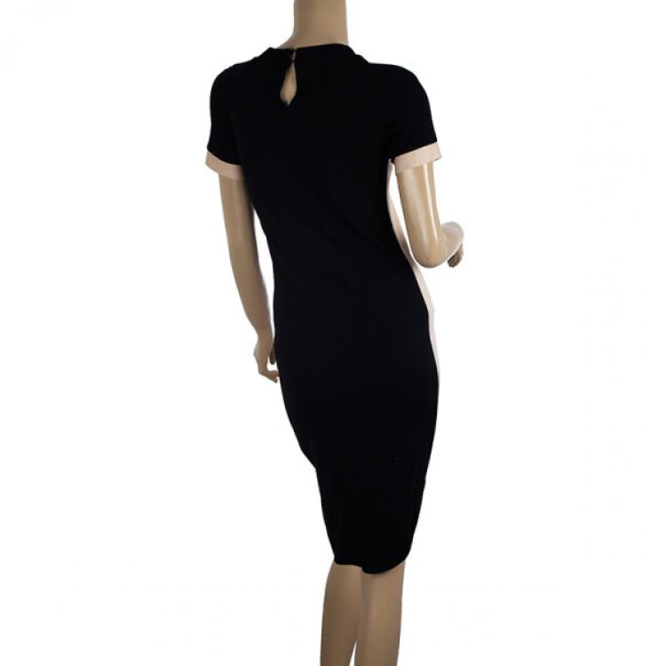 Pre Owned Chanel Monochrome Block Shift Dress S