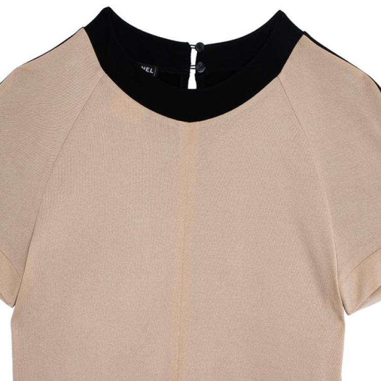 Pre Owned Chanel Monochrome Block Shift Dress S