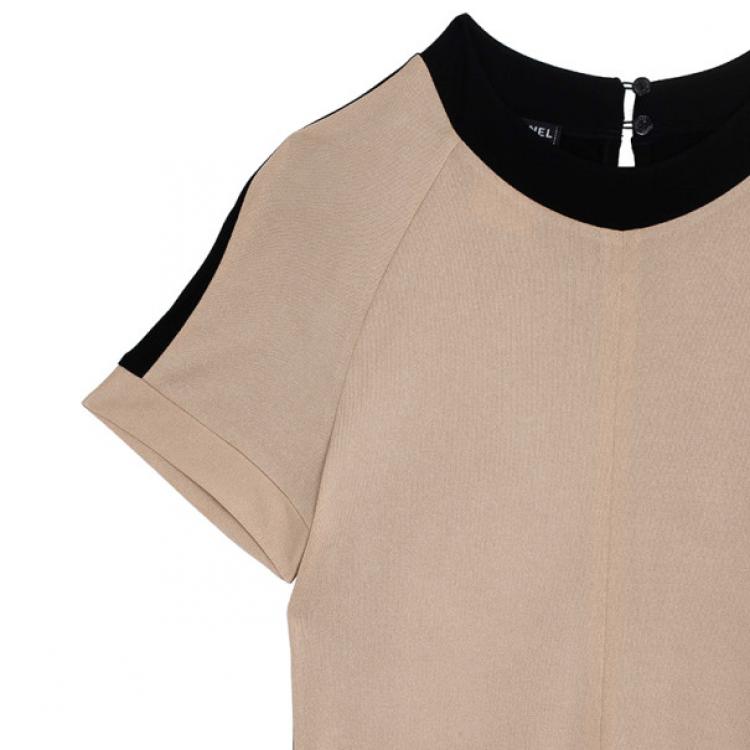 Pre Owned Chanel Monochrome Block Shift Dress S