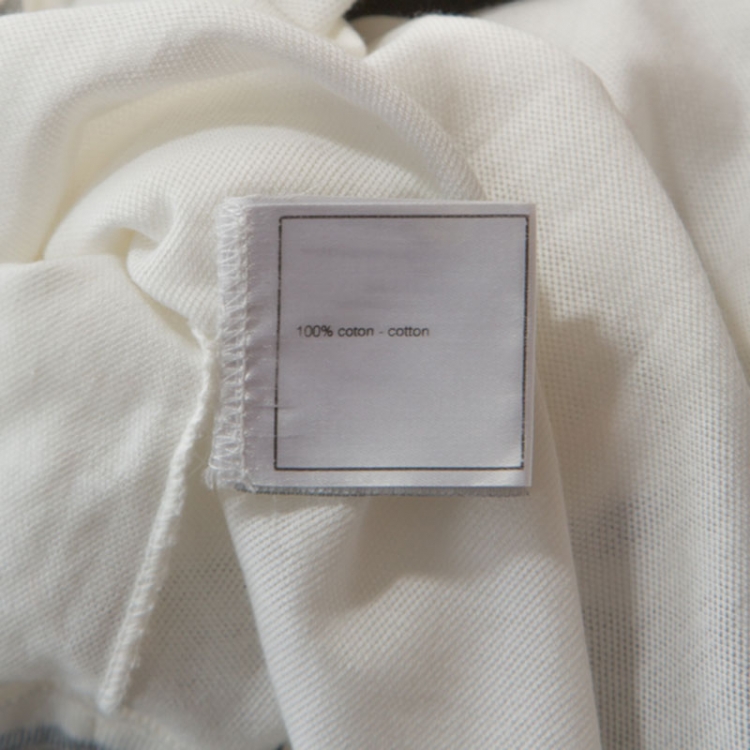 Pre Owned Chanel White Logo Print Cotton Tank Top L