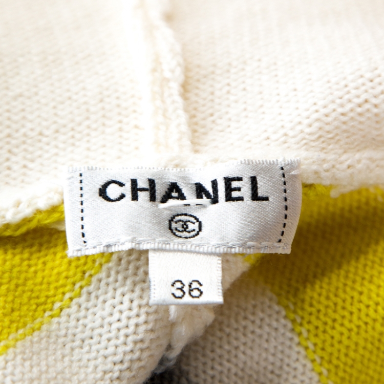 Pre Owned Chanel Multicolor Striped Cashmere Knit Hooded Sweatshirt S