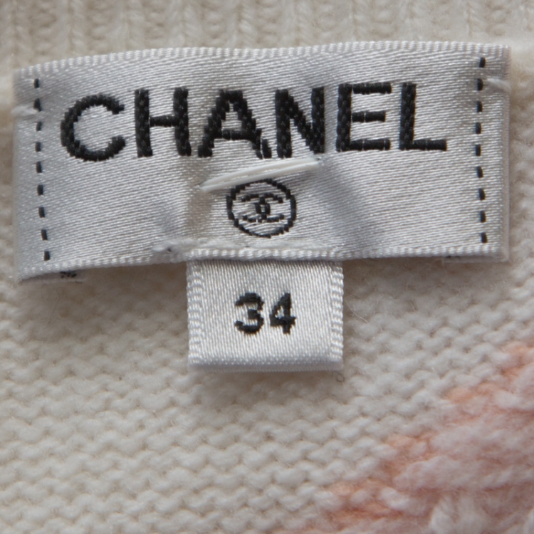 Pre Owned Chanel Multicolor Striped Cashmere Knit Pencil Skirt S