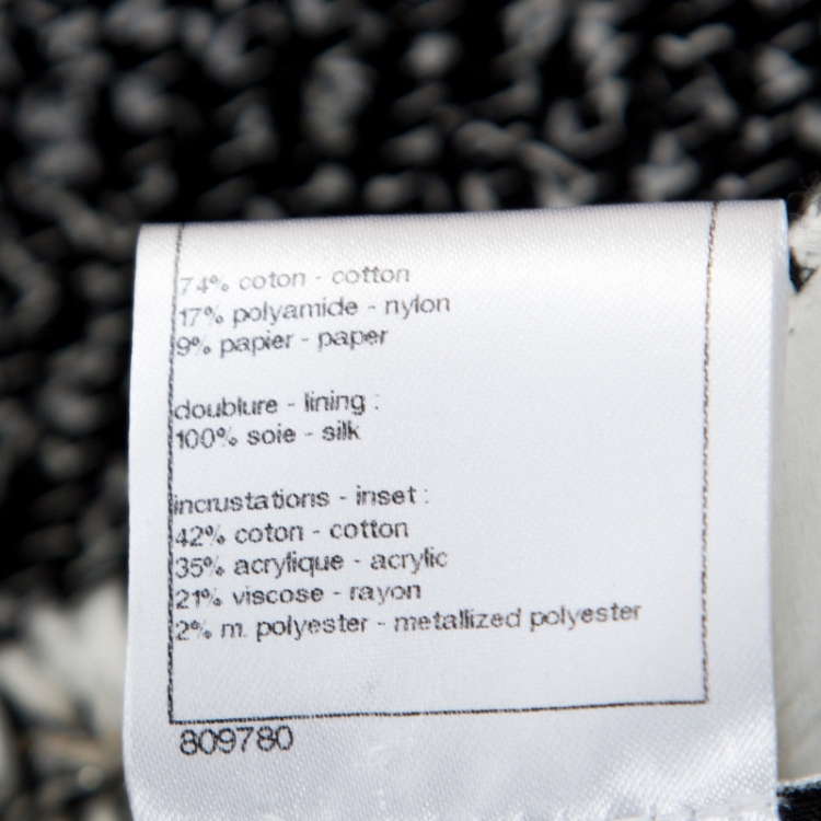 Pre Owned Chanel Monochrome Tweed Sleeveless Shift Dress S