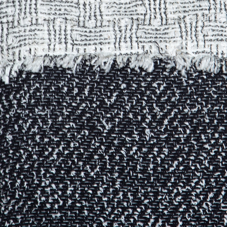 Pre Owned Chanel Monochrome Tweed Sleeveless Shift Dress S